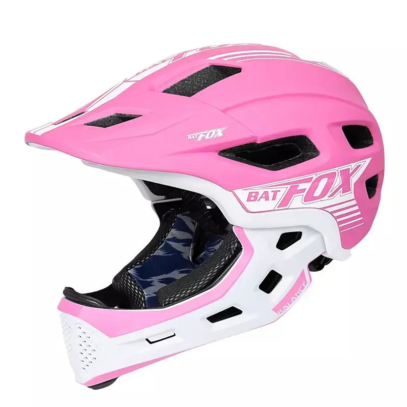 Batfox crianças rosto cheio capacete da bicicleta destacável downhill crianças ciclismo motocicleta skate esportes corrida capacete de bicicleta