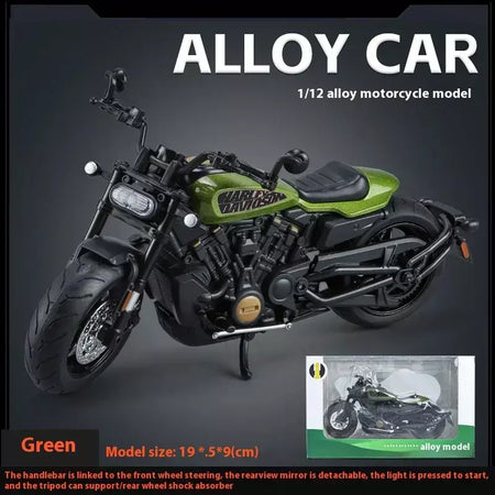 Simulação 1/12 davidson SPORTSTER-S motocicleta de liga off-road, ornamentos de modelo para crianças brinquedos para meninos presentes de feriado