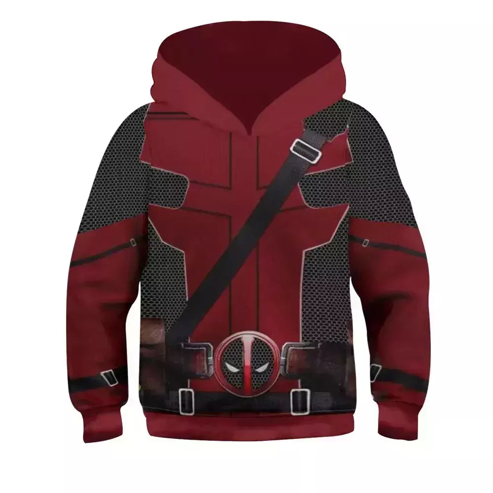 Meninos meninas deadpool wolverine cosplay traje super-herói impressão 3d pulôver hoodies jaqueta camisolas para festa de halloween