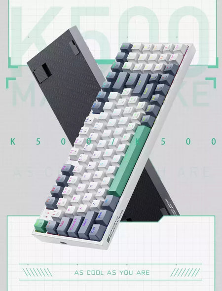 Machenike-K500 Teclado mecânico para jogos, Teclado com fio, Hot Swappable, 94 teclas, RGB Light, Mac, Windows