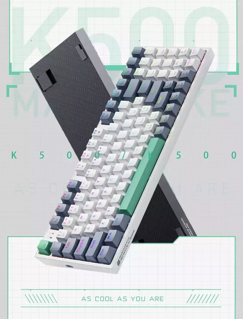 Machenike-K500 Teclado mecânico para jogos, Teclado com fio, Hot Swappable, 94 teclas, RGB Light, Mac, Windows