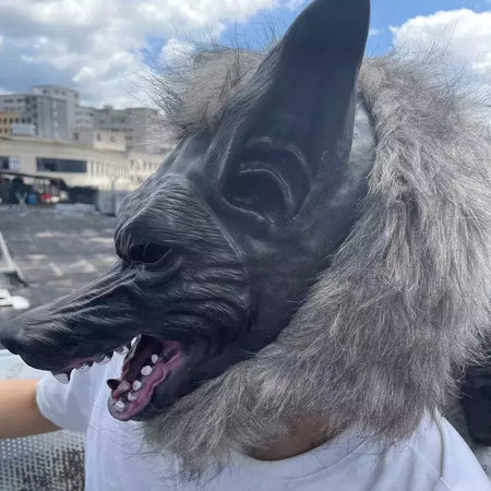 Horror lobisomem trajes halloween cosplay máscara de lobo lobisomem garras conjunto luvas terror role play brincadeira adereços assustador lobo chapelaria