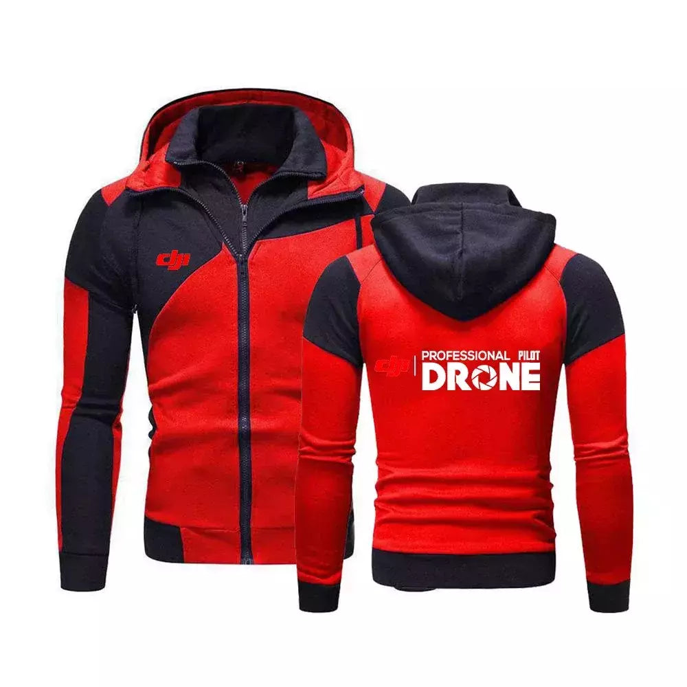 DJI Professional Pilot Drone dos homens impresso moletom, jaqueta com capuz