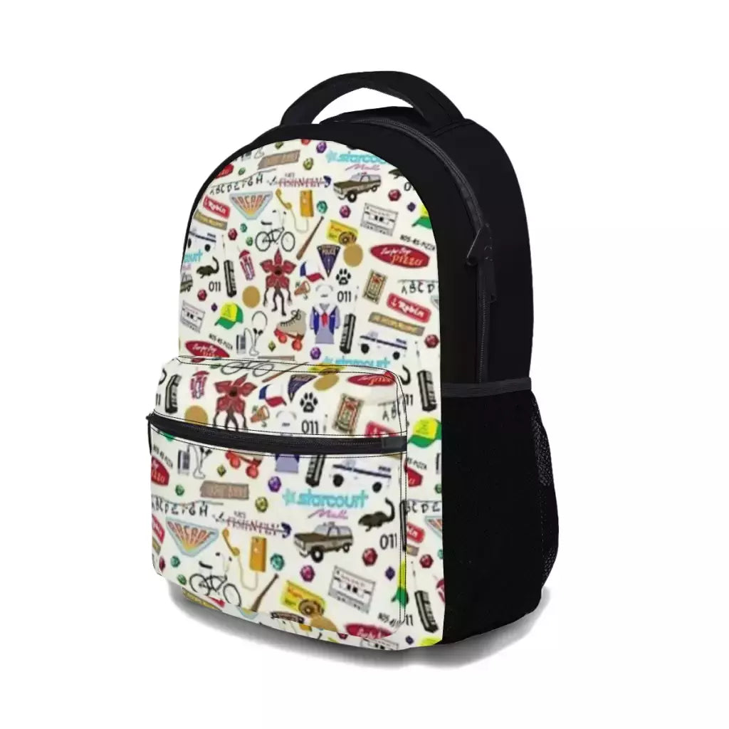 Stranger Things High Capacity Waterproof Mochila Universitária para Meninas, Mochilas Escolares Laptop na Moda, Nova Moda, 17";;VERDADEIRO;;"Background color
