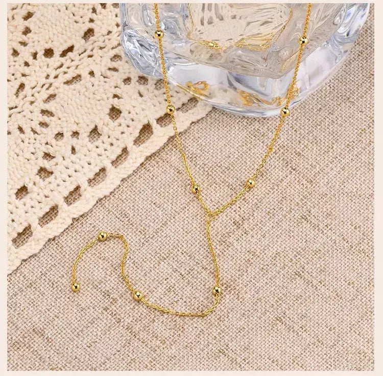 Colar lariat de aço inoxidável banhado a ouro, colar longo delicado colares laryered para mulheres meninas, pingente de gota em forma de y