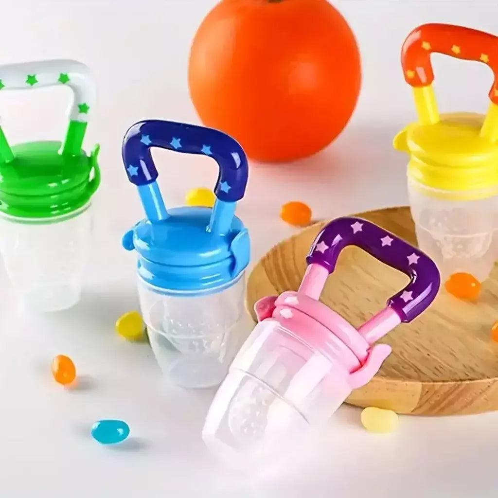 Baby Fruit Food Silicone Bite Bag, Moedor de Suplemento Alimentar, Anti-asfixia, Tampa contra poeira, Limpar sem ângulo morto