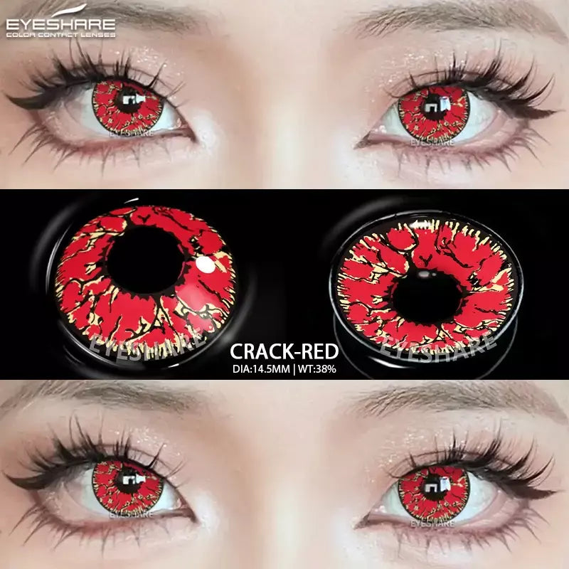 Eyeshare lentes de contato coloridas para olhos, 1 par de lentes coloridas de anime cosplay, lentes loucas de halloween, lentes de contato, maquiagem de beleza