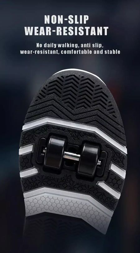 Sapatos de rolo de quatro rodas meninos meninas sapatos de caminhada casuais esportes ao ar livre slide e psiquiatra estudantes da escola polias sapatos tênis