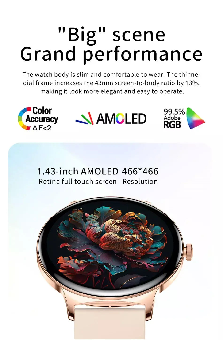 Para huawei novo ultra fino amoled relógio inteligente tela feminina sempre exibir tempo freqüência cardíaca bt chamando high-end moda smartwatch