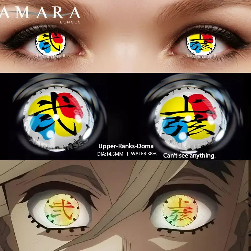 AMARA-Lentes de Contato Coloridas Anime Cosplay, Hoshino Ai Pupil, Anime Colorido, Halloween, 2 Unidades, 1 Par