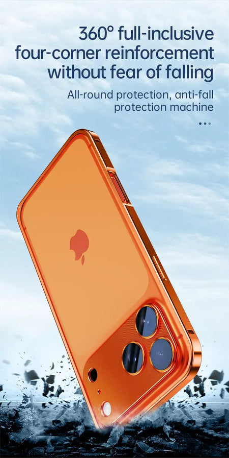 Aviação liga de alumínio quadro pára-choques caso do telefone para iphone 17 16 15 14 13 12 promax lente metal dissipação calor capa à prova de choque