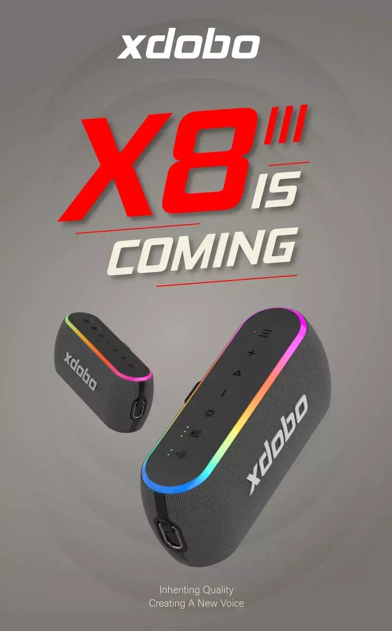 60w xdobo x8 iii alto-falante bluetooth subwoofer sem fio ipx7 6600mah banco de potência baixo duplo alto-falante ao ar livre para telefone inteligente tv