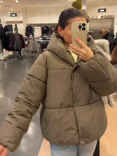 Inverno quente curto puffer jaquetas feminino solto parkas casaco moda com capuz pão jaqueta outwear algodão-acolchoado jaqueta