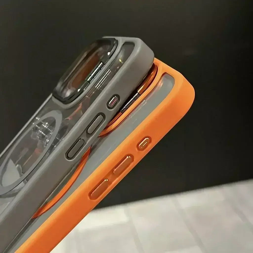 Magsafe suporte de proteção de lente magnética capa de telefone para iphone 17 12 13 14 15 16 pro max câmera vidro transparente anel de metal capa