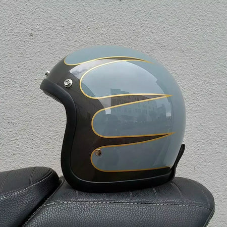 Genuíno vintage tt & cocascos fibra de vidro capacete da motocicleta retro scooter equitação rosto aberto 3/4 jet casco moto capacete dot aprovado