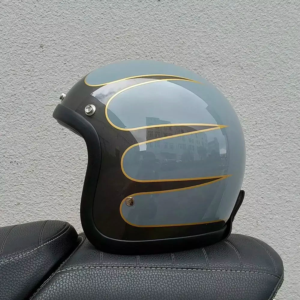 Genuíno vintage tt & cocascos fibra de vidro capacete da motocicleta retro scooter equitação rosto aberto 3/4 jet casco moto capacete dot aprovado