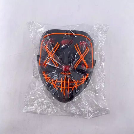 Neon sem fio led máscara de purga brilho no escuro cosplay máscara de terror halloween masquerade festa máscaras brilhantes engraçado vestir-se