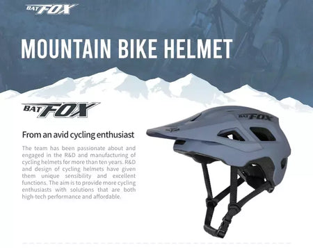 Batfox capacete de bicicleta mtb ajustável, leve, respirável, forro confortável, esportes ao ar livre, chapéu seguro para homens e mulheres, capacete de ciclismo