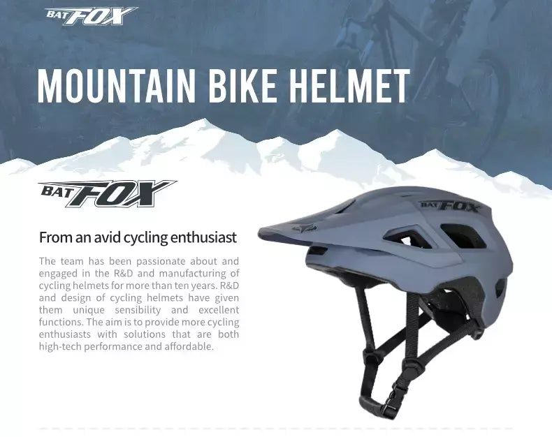 Batfox capacete de bicicleta mtb ajustável, leve, respirável, forro confortável, esportes ao ar livre, chapéu seguro para homens e mulheres, capacete de ciclismo