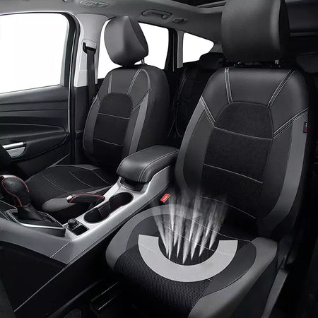 9 peças/set capa de assento de carro couro respirável tecido universal couro do plutônio almofada do assento dianteiro e traseiro assento completo proteger