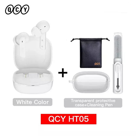 QCY HT05 ANC fone de ouvido sem fio 40dB cancelamento de ruído Bluetooth 5.2 fone de ouvido 6 microfone ENC HD chamada TWS fones de ouvido modo de transparência