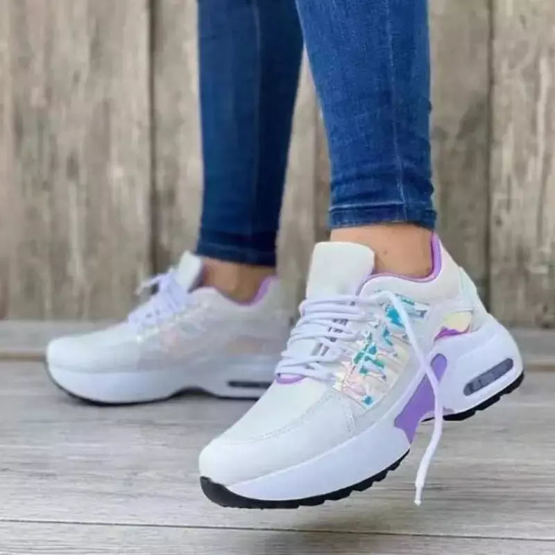 Sapatos de malha para mulheres tênis respirável corrida esportes tênis caminhadas treinamento ao ar livre sapatos esportivos femininos sola macia