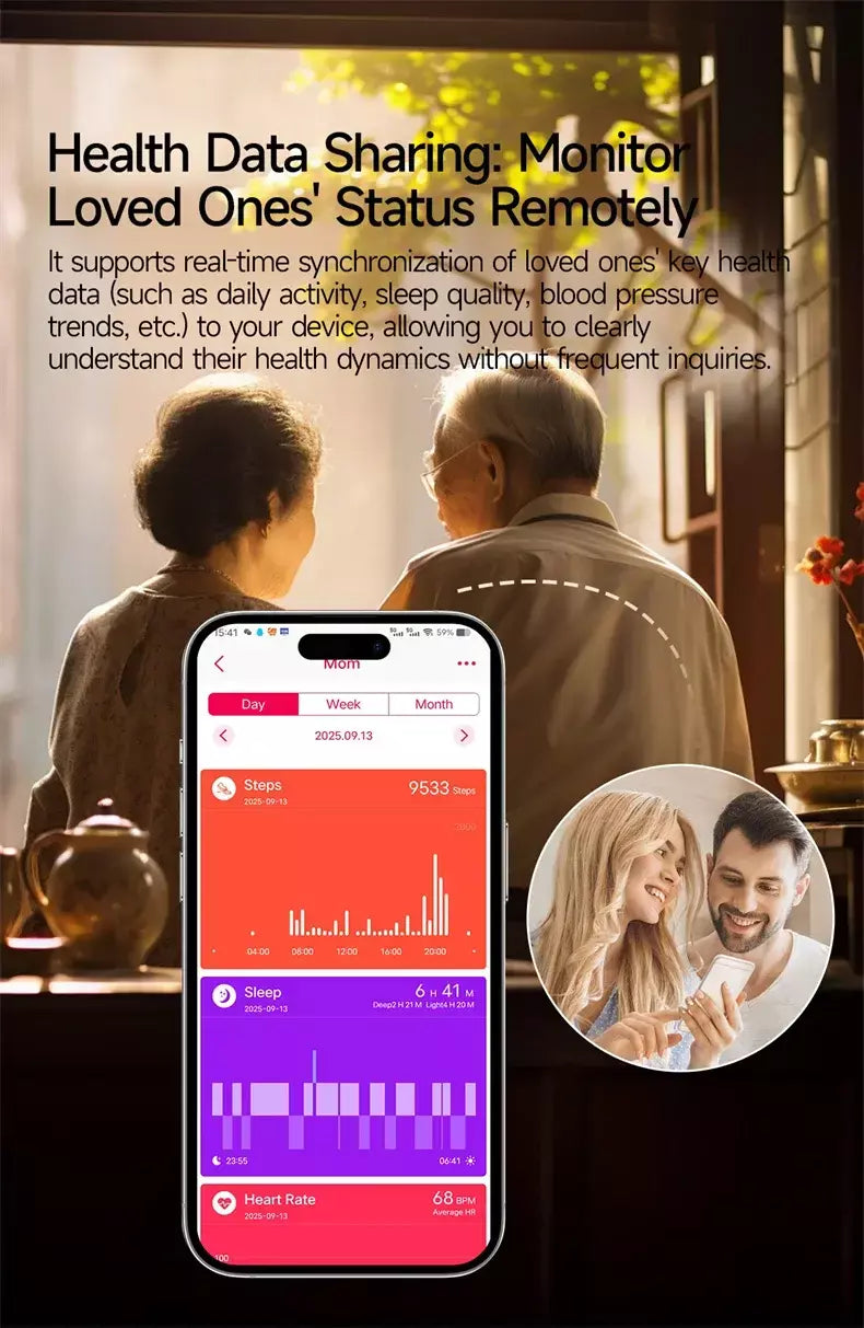 2026 novo relógio inteligente masculino feminino exame micro-físico ecg + ppg oxigênio no sangue ácido úrico pressão arterial safira smartwatch masculino