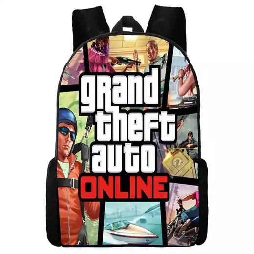 Mochila escolar impermeável para meninos e meninas, mochila para Grand Theft Auto Collage, jogo de aventura, bolsa GTA