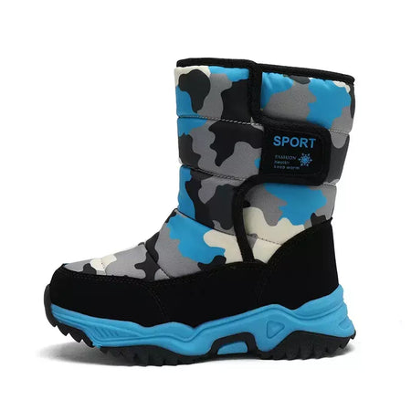2023 inverno crianças sapatos de pelúcia tecido impermeável antiderrapante sapatos da menina sola de borracha botas de neve moda quente botas ao ar livre