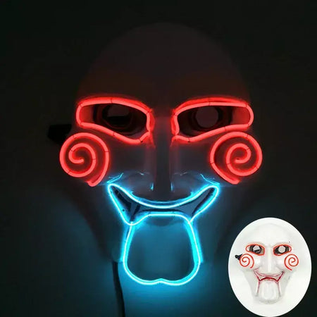 Led slipknot máscara dj halloween masquerade cosplay traje adereços assustador máscara brilhante para adultos homens halloween slipknot máscara