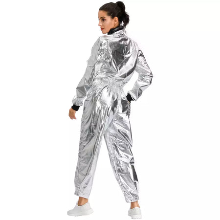 Halloween natal prata spaceman masculino feminino espaço terno adulto crianças astronauta traje festa de família vestir-se presente aniversário