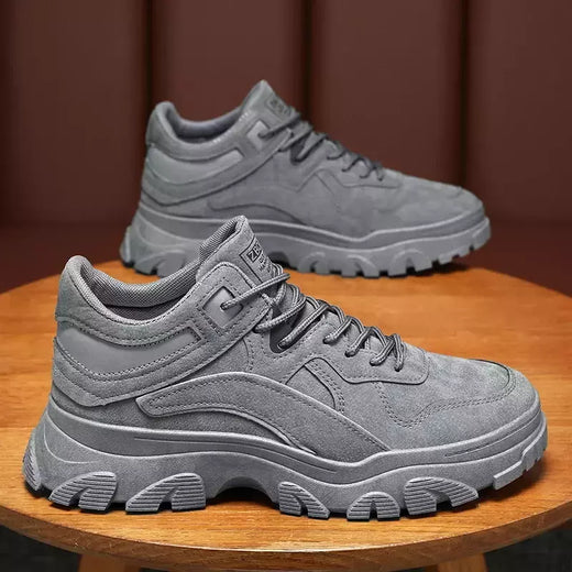 Sapatos de sola grossa masculina, botas de deserto, táticas calorosas, strappy nu, moda ao ar livre, novo, inverno, 2023