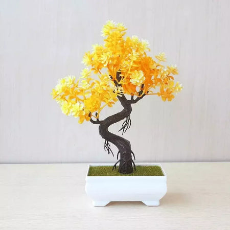 Plantas de plástico artificiais bonsai pequeno vaso de árvore planta falsa vaso de flores arranjo de jardim ornamentos quarto decoração de mesa de casa
