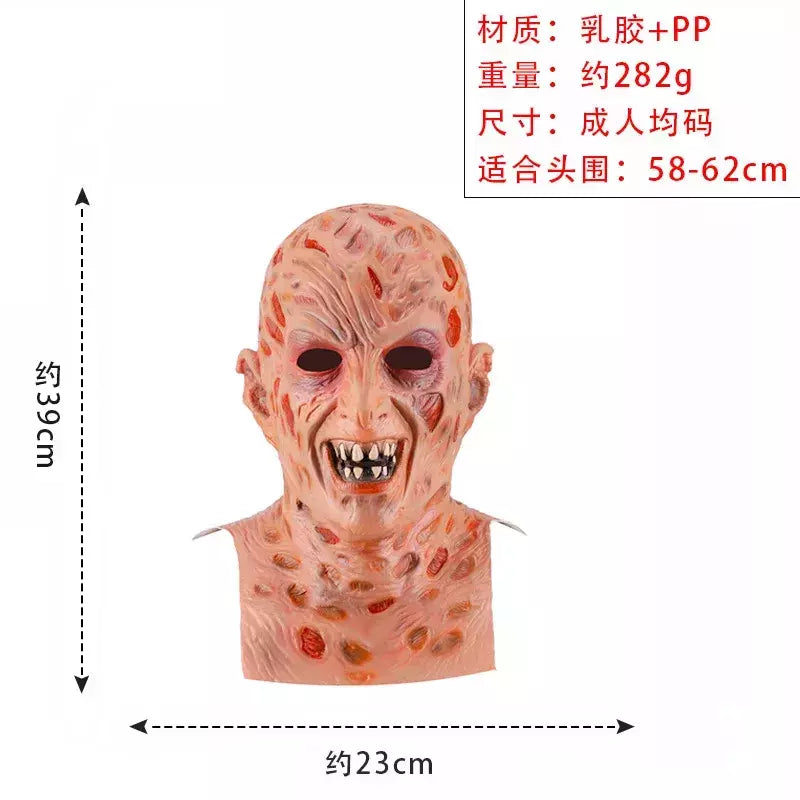 Assassinos jason máscara chapéu garras freddy krueger filmes de terror assustador látex chapelaria cosplay para emulsão para trajes de festa de halloween