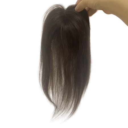 Nenhum clipes de cabelo humano franja francesa gancho e laço pasta mágica toppers para mulheres fácil de usar adesivos de costura remendos de cabelo extensão