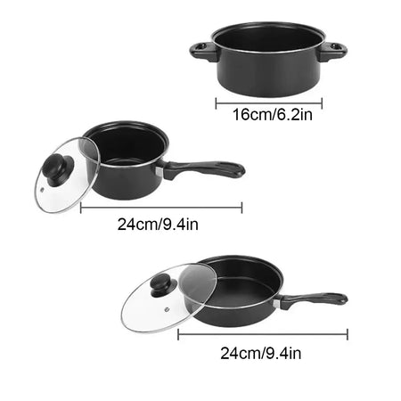 12pçs conjunto de panelas antiaderentes, pires, forno holandês, frigideira, conjuntos de cozinha, panela de indução e panela empilhável