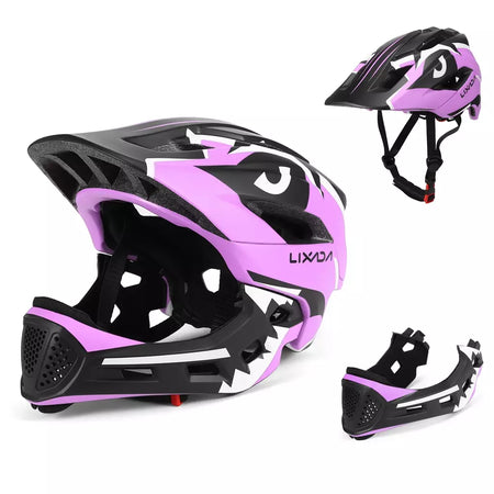 Capacete facial completo destacável para crianças, capacete de segurança esportivo para ciclismo, skate, patinação