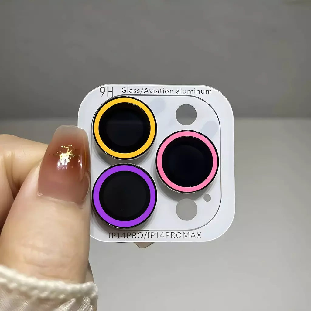 Película protetora de câmera de cerâmica luminosa, 2-3 peças para iphone 16 12 13 14 15 pro max 15 plus 13 12 mini anel de lente tampa brilhante de vidro