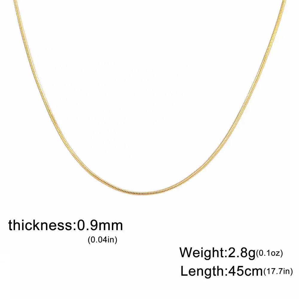 My Shape Rodada Cobra Cadeia Colar para Mulheres Homens Aço Inoxidável Link Cadeia 0.9mm 1.2mm 2mm Cadeia Gargantilha Moda Jóias Presentes