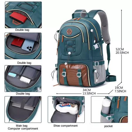 Mochila de caminhada impermeável para homens e mulheres, acampamento ao ar livre, bolsa de viagem, 17 "laptop, 40L