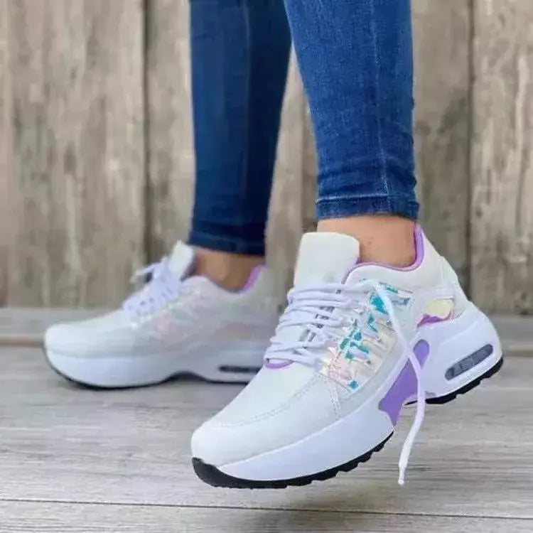 Sapatos de malha para mulheres tênis respirável corrida esportes tênis caminhadas treinamento ao ar livre sapatos esportivos femininos sola macia