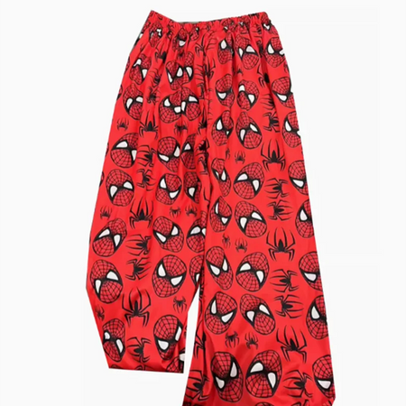 Olá kitty homem-aranha algodão solto senhoras calças de pijama calças de pijama feminino masculino dos desenhos animados sleep bottoms lounge wear menina sono