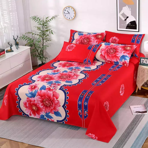 Home Textile Conjunto de lençóis com fronhas, cama plana, Lovers Room, Material de algodão, 3pcs