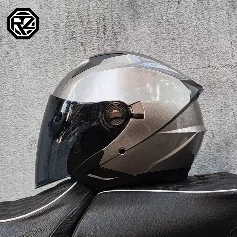 2025 mais recente capacete da motocicleta de alta qualidade metade cobrindo lente dupla cascos para motos masculino feminino casal capacetes de moto