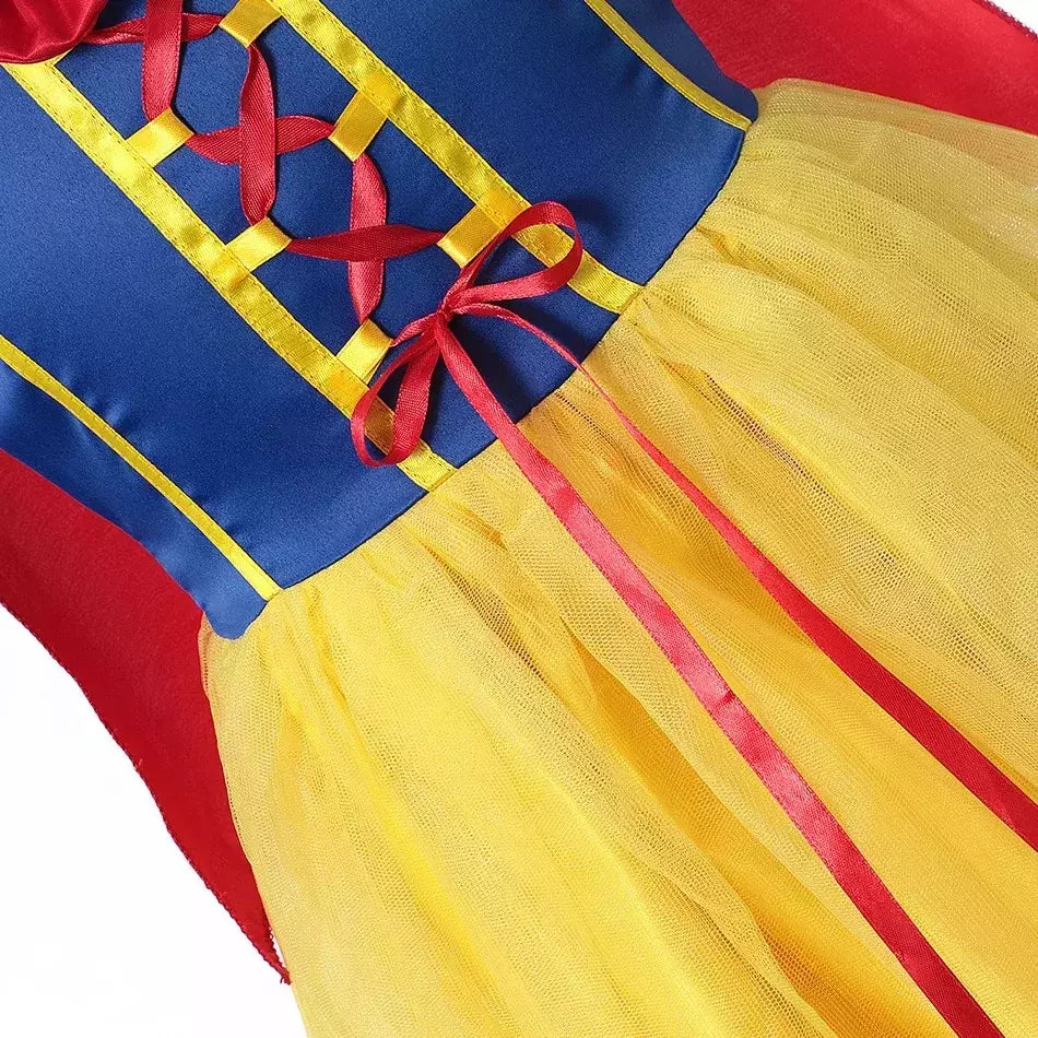 Menina belle neve branca vestido crianças natal elegante princesa traje bebê halloween disfarce cosplay festa fantasia 3-10 anos