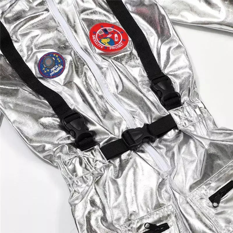 Masculino feminino zíper bordado aventura astronautas terno cosplay traje conjunto qualidade premium festa de halloween desempenho palco