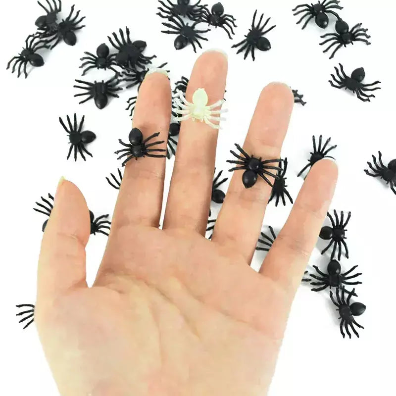 50 pçs halloween aranhas luminosas mini horror aranha brilho no escuro decorações de festa de halloween casa assombrada adereços assustadores