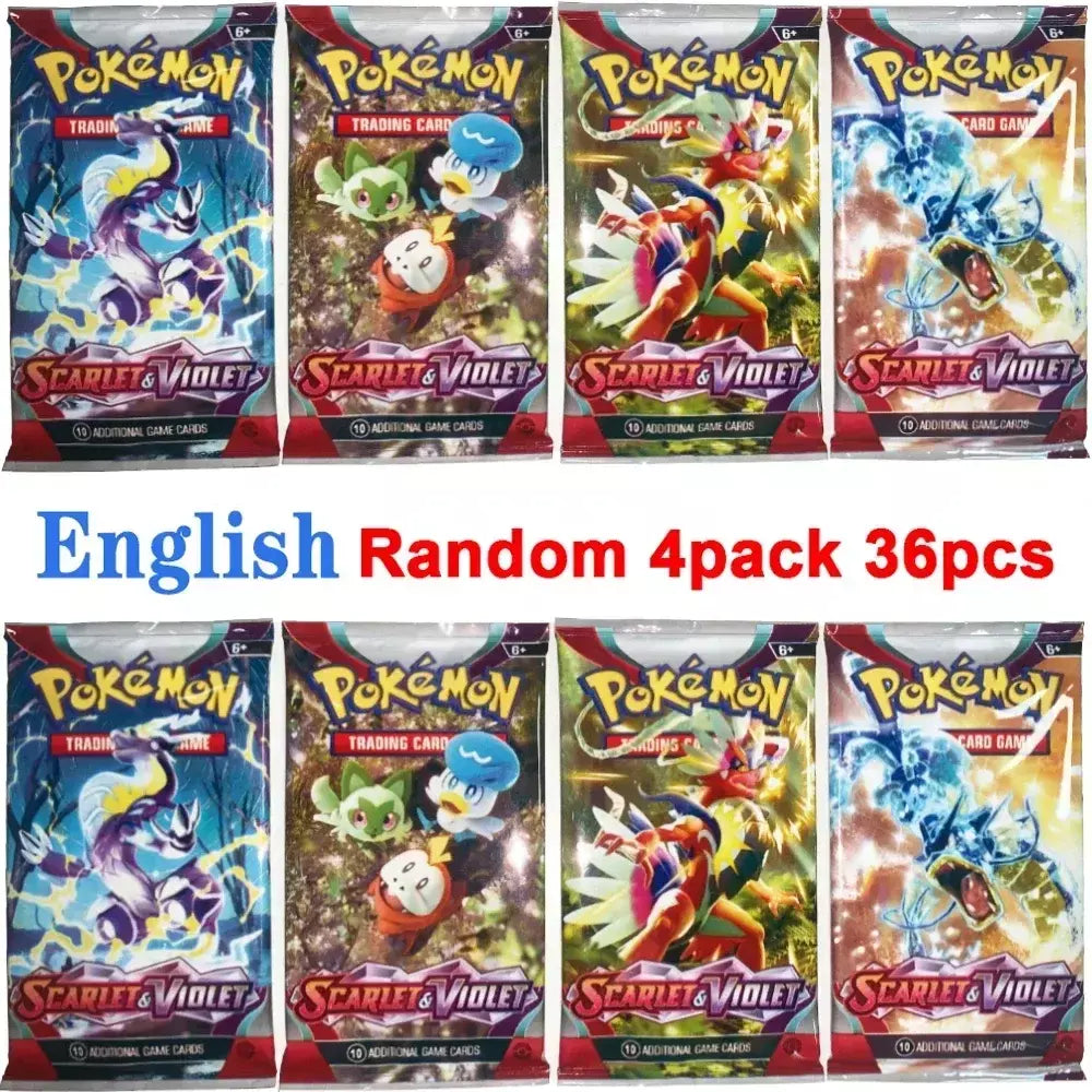 Novo 36/40 pçs caixa pokemon cartão escarlate & violeta evoluções prismáticas inglês impulsionador batalha carte negociação cartões de coleção presentes