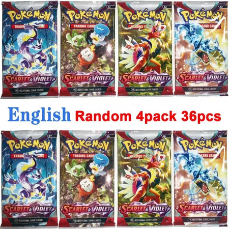 Novo 36/40 pçs caixa pokemon cartão escarlate & violeta evoluções prismáticas inglês impulsionador batalha carte negociação cartões de coleção presentes