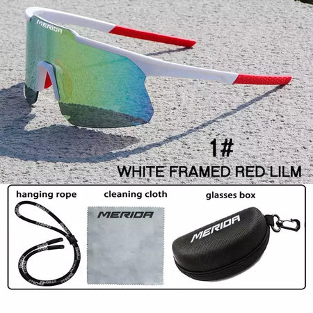 Merida-Óculos de sol para homens e mulheres, óculos esportivos, UV400, óculos de equitação, mountain bike, bicicleta de estrada, lentes ao ar livre com estojo